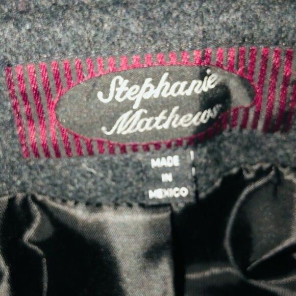 Stephanie Mathews 100% Wool Vintage Womens size 14 missy trench coat - Picture 5 of 10